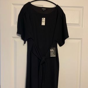 Express Tie Black Dress medium NWT